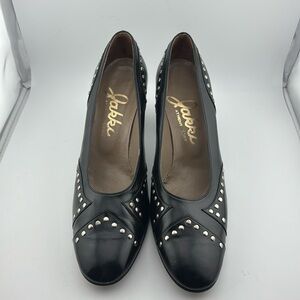 Vintage 1970's Jakki Women's Black Studded Shoes Size 9.5